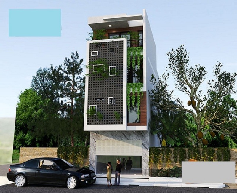 Mẫu thiết kế nhà 3 tầng 1 tum 5x12m