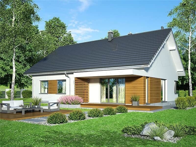 Nhà cấp 4 mặt tiền 8m sâu 5m với khuôn viên vườn trước nhà