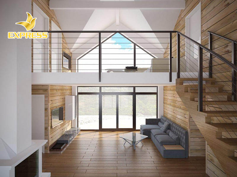 Nhà có gác lửng làm phòng khách