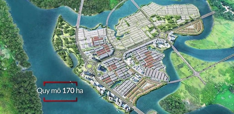 Phối cảnh mặt bằng tổng thể dự án Izumi City với diện tích rộng 170ha