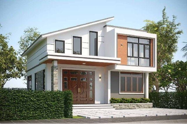 Phối cảnh mặt tiền của mẫu nhà đẹp mắt cuốn hút ánh nhìn người xem