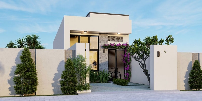 Thiết kế mái nhà dốc về phía sau nhẹ giúp ổn định việc thoát nước khi mưa