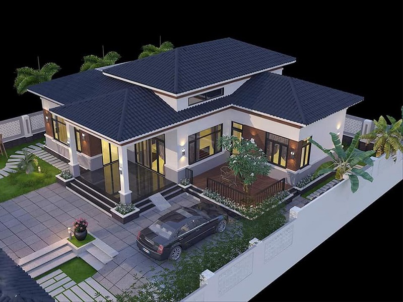 Tổng hợp những mẫu biệt thự nhà vườn 1 tầng 3 phòng ngủ đẹp nhất năm 2021