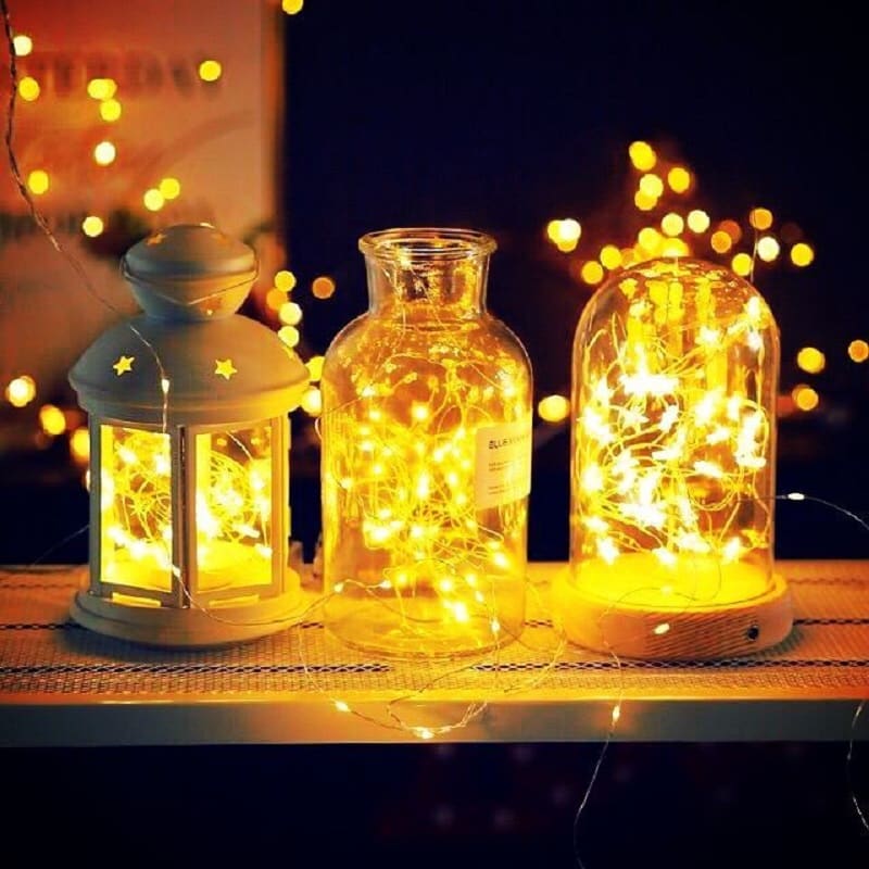Trang trí lọ thủy tinh đèn led