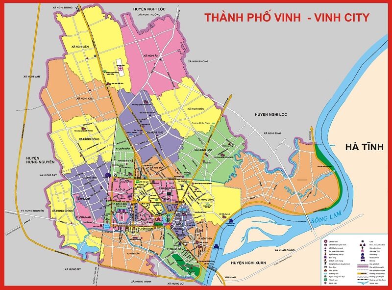 Vị trí địa lý của thành phố Vinh