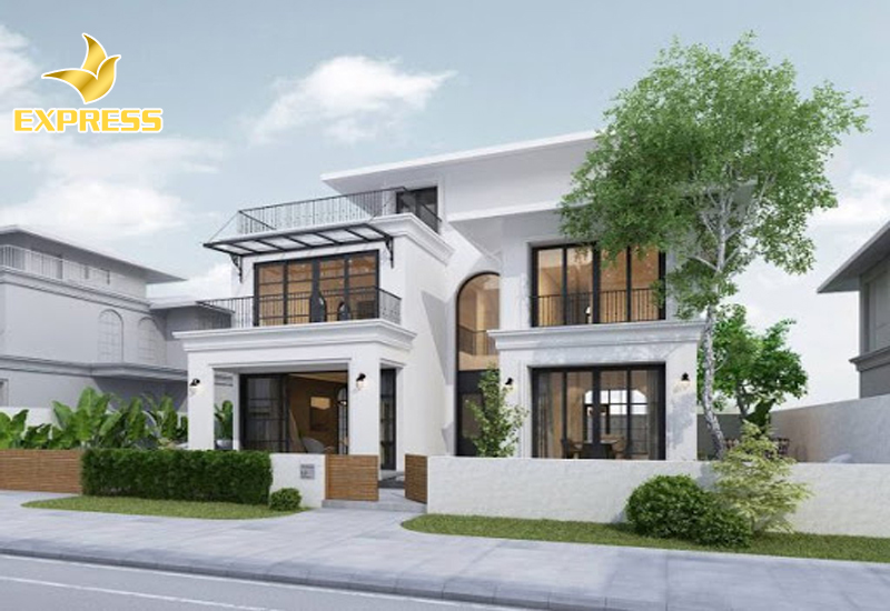 Ý tưởng kiến trúc nhà biệt thự mái bằng có gara