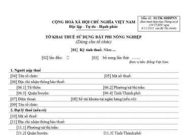 Khi làm tờ khai thuế sử dụng đất phi nông nghiệp cần biết gì