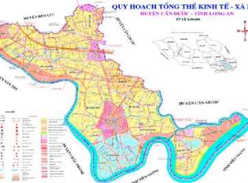 Khoanh vùng bản đồ quy hoạch huyện Cần Đước