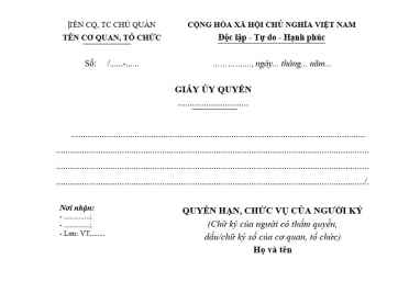 Tổng hợp mẫu giấy ủy quyền thông dụng hiện nay