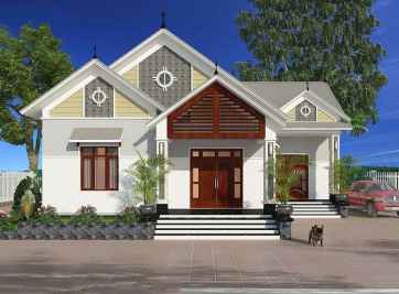 Thiết kế nhà mái thái 1 tầng 4 phòng ngủ