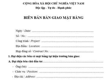 Những lưu ý khi lập biên bản bàn giao mặt bằng