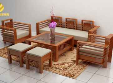Tham khảo các mẫu bàn ghế gỗ phòng khách nhỏ đẹp mắt