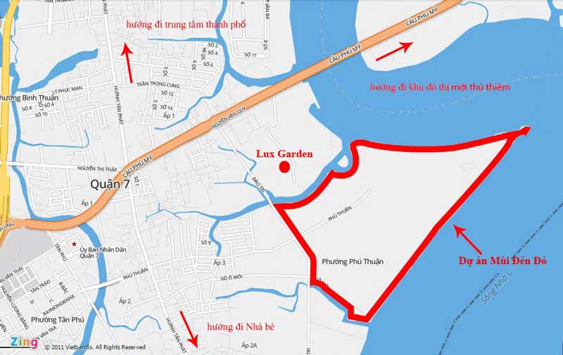 vị trí căn hộ lux garden đất xanh