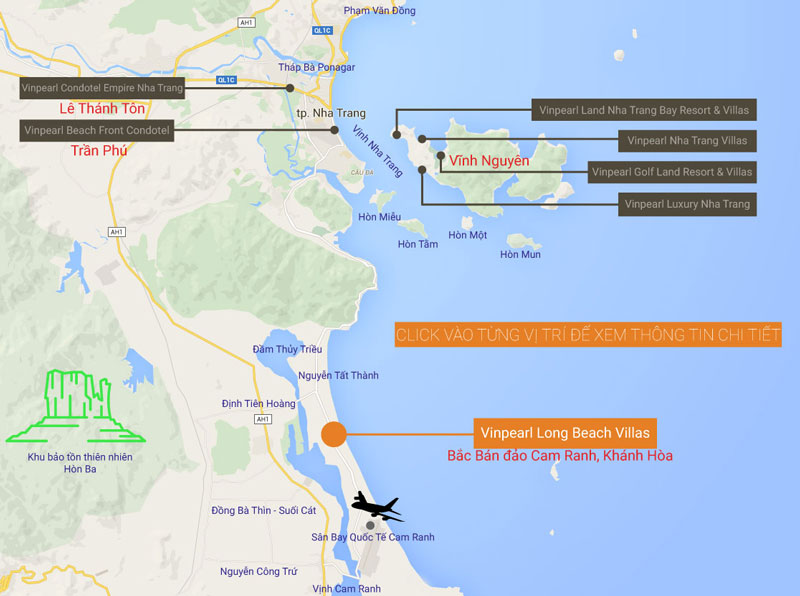 vị trí vinpearl bãi dài