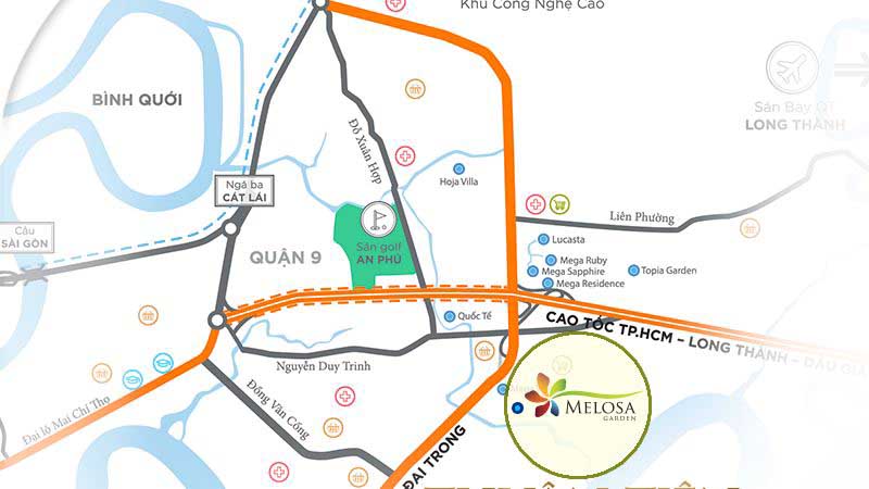 Vị trí Melosa Khang Điền quận 9