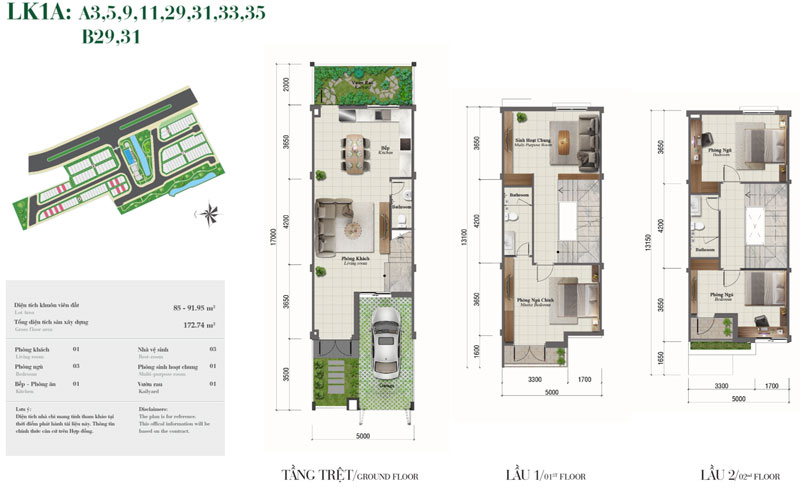 nhà phố dự án Rosita Garden Khang Điền
