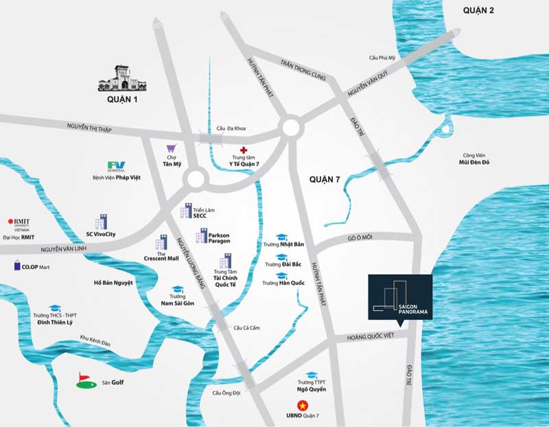Vị trí dự án chung cư River Panorama Q7