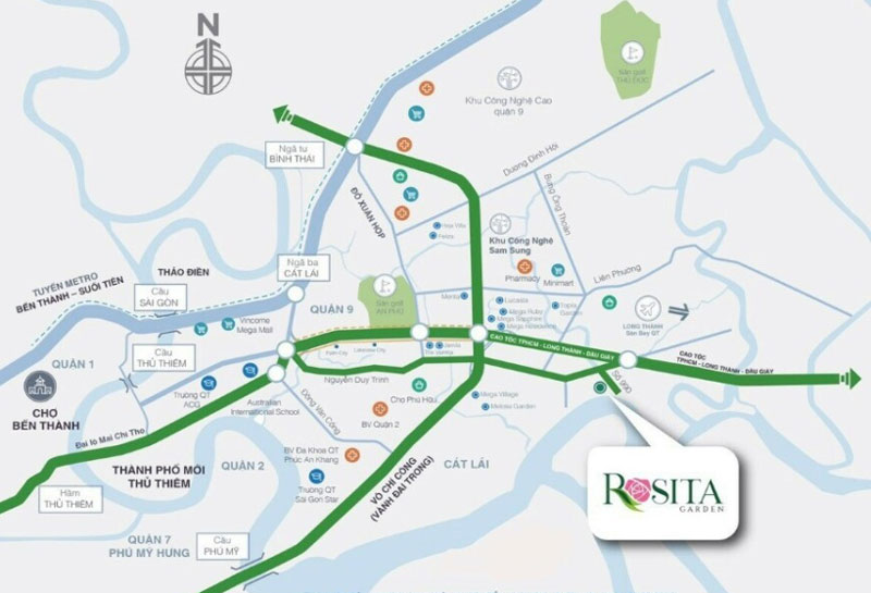 vị trí dự án Rosita Garden Khang Điền quận 9