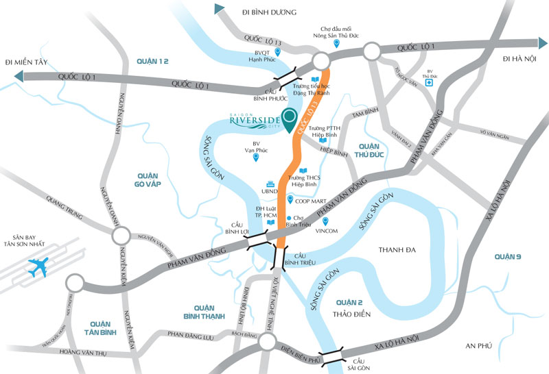 vị trí dự án sài gòn riverside city