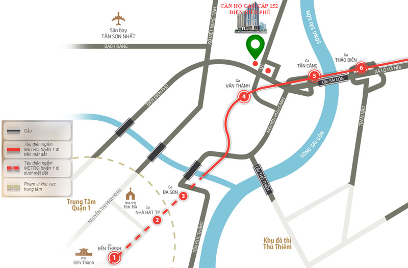 vị trí dự án 152 điện biên phủ