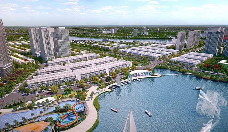 Hồ cảnh quan rộng lớn bên trong dự án Him Lam City