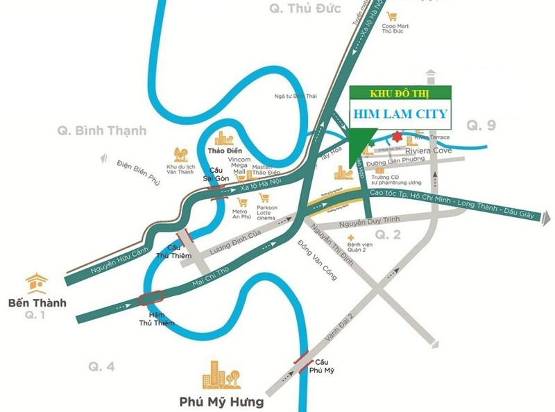 vị trí dự án khu đô thị Himlam City An Phú Quận 2