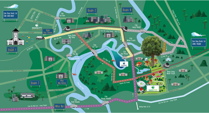 vị trí dự án Swan Park