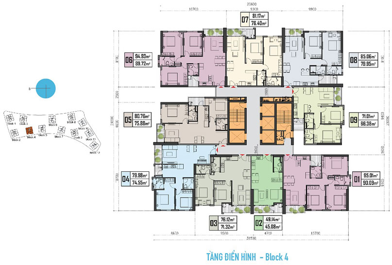 mặt bằng Block 4