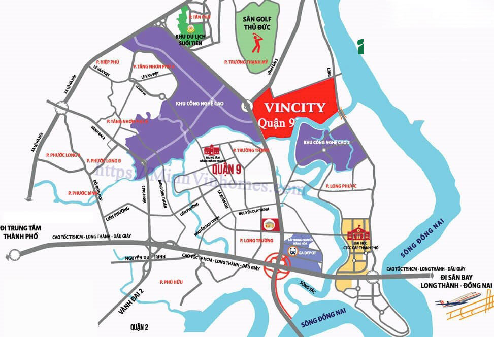 vị trí dự án Biệt Thự Vingroup Vincity Quận 9