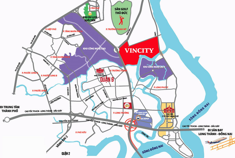 vị trí nhà phố vincity quận 9