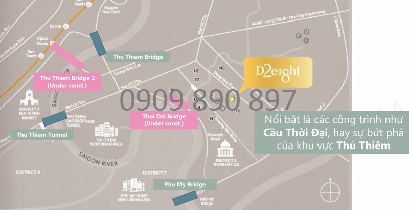 Vị trí dự án nhà phố D2Eight