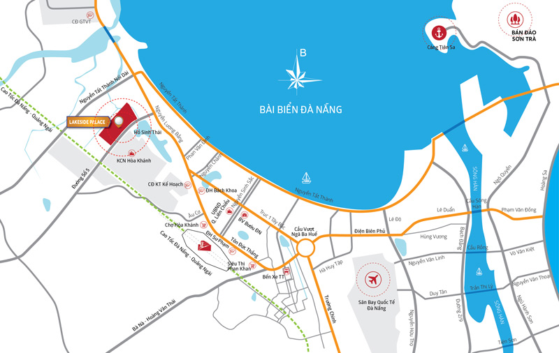 vị trí dự án Lakeside Palace Đất Xanh
