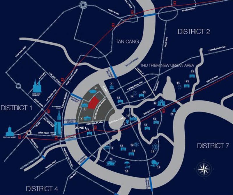 Vị trí dự án Metropole Thủ Thiêm