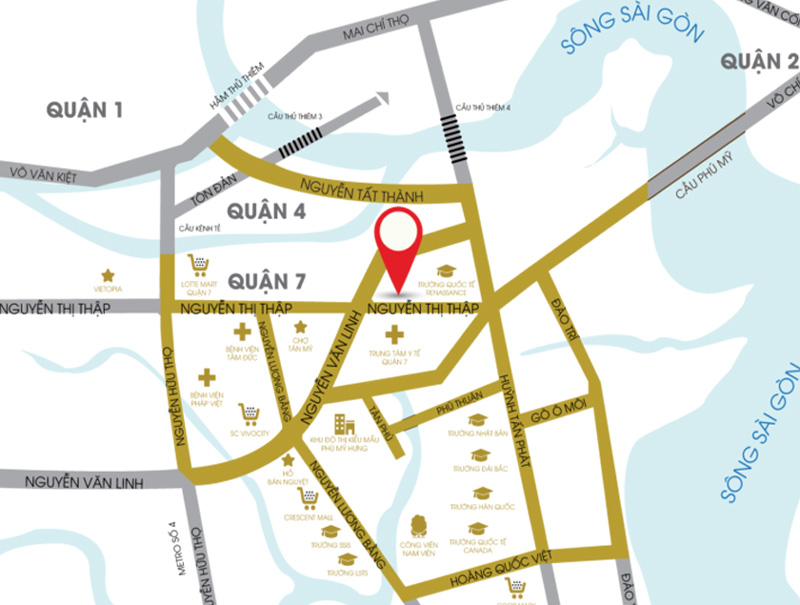 Vị trí dự án South Gate Tower Q7
