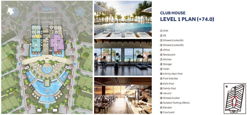 Mặt bằng tầng 1 Club House Nova Hill Phan Thiết