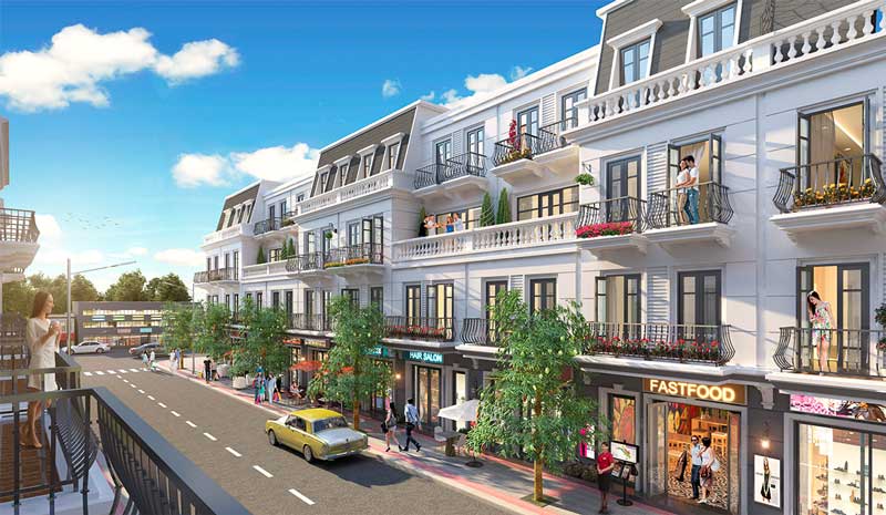 Mô phỏng dãy shophouse vinpearl phú quốc dãy shophouse vinpearl phú quốc