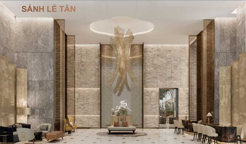 Sảnh lễ tân hiện đại tại the centennial alpha bason quận 1 Sảnh lễ tân hiện đại tại the centennial alpha bason quận 1