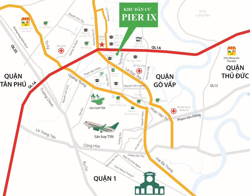 Vị trí dự án khu dân cư Thới An PIER IX quận 12