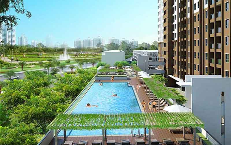 Hồ bơi trong dự án Masteri Park Land Quận 2