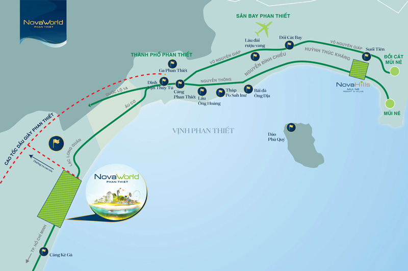 Vị trí dự án Novaworld Phan Thiết