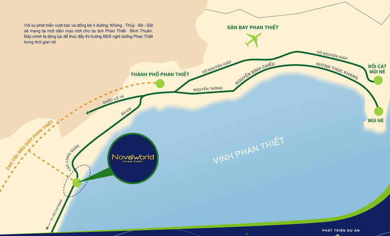 Vị trí khu Nhà Phố trong dự án Novaworld Phan Thiết