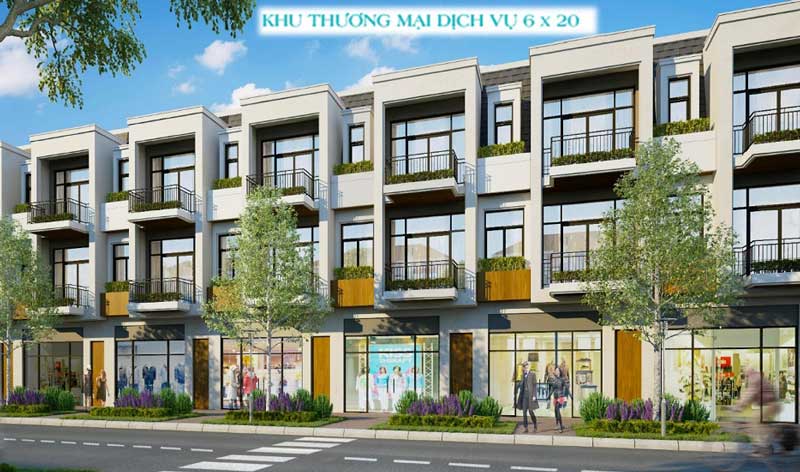 Phối cảnh Shophouse Aqua City Đồng Nai 8x20
