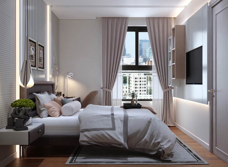Phòng ngủ căn hộ Matro Star rất ấm cúng