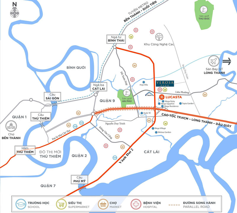 Vị trí dự án nhà phố biệt thự Verosa Khang Điền tại quận 9
