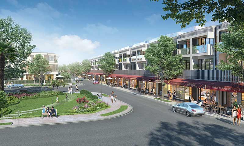 Phối cảnh đất nền nhà phố shophouse dự án KĐT mới đông tăng long quận 9